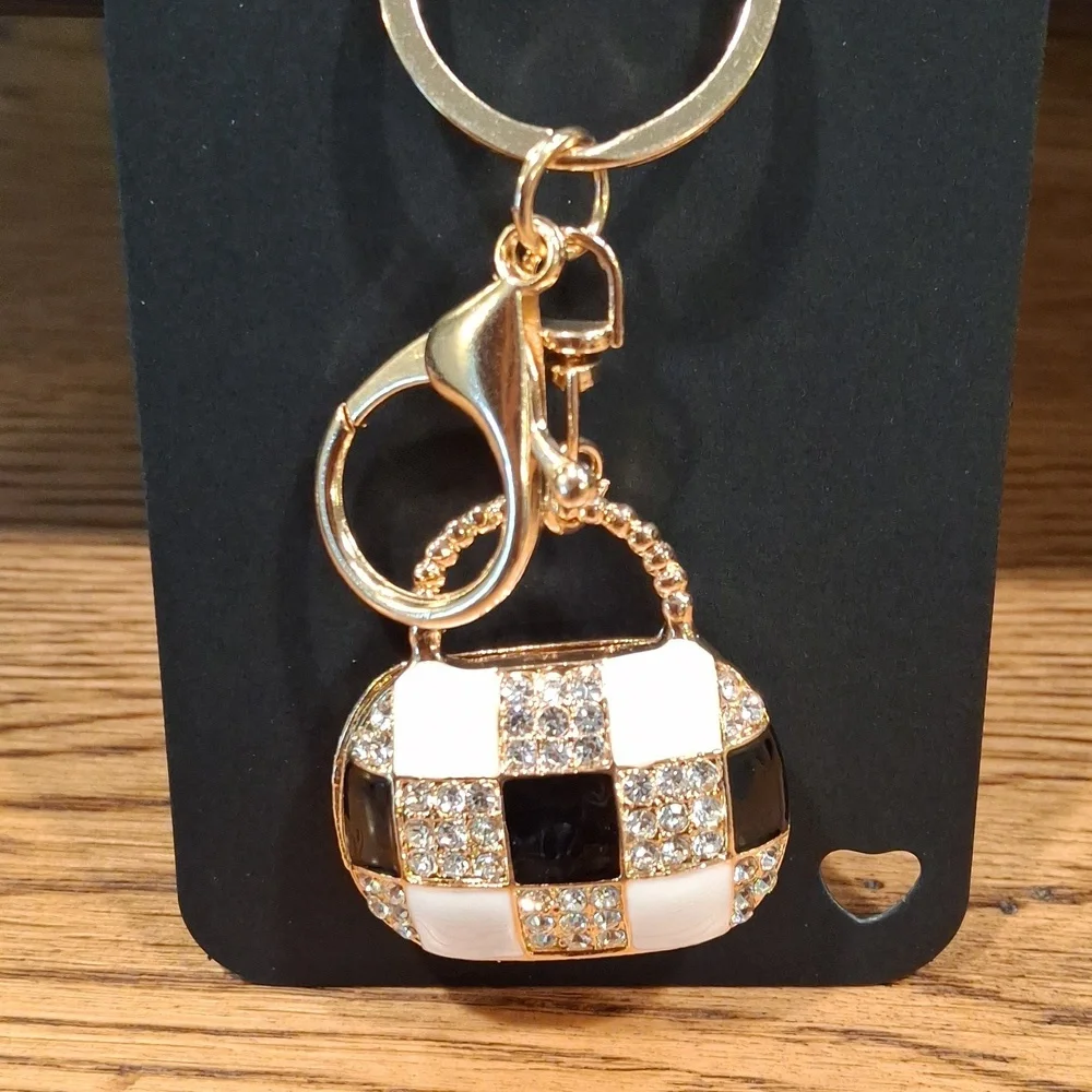 Gold & Black Purse Keychain/Bag Charm